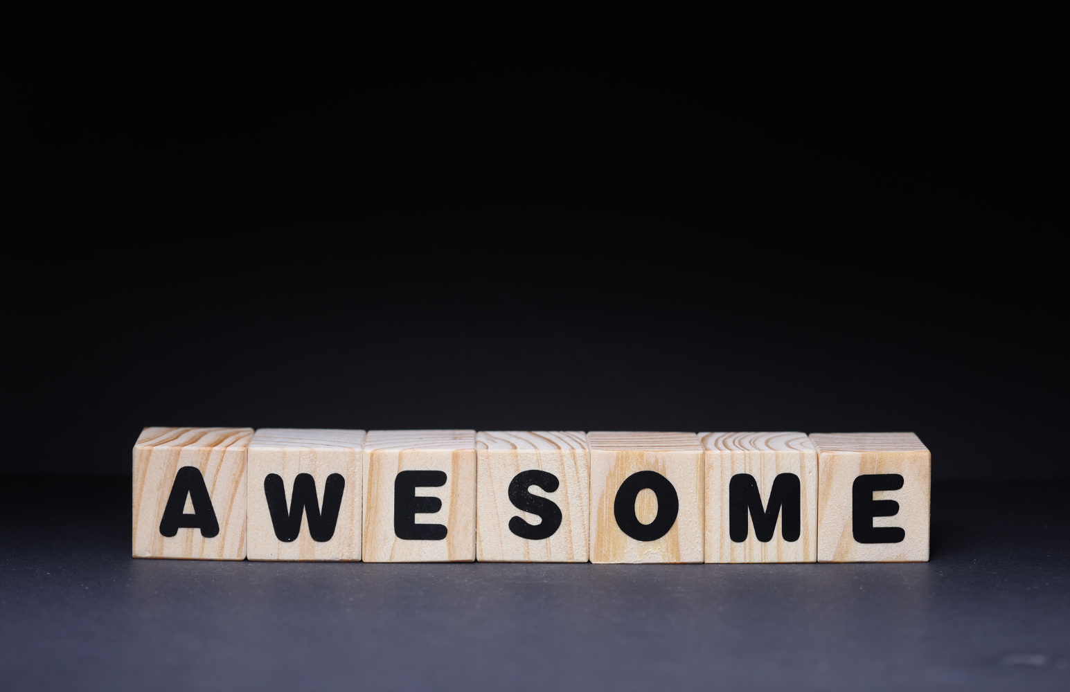 "awesome" spelled out in blocks
