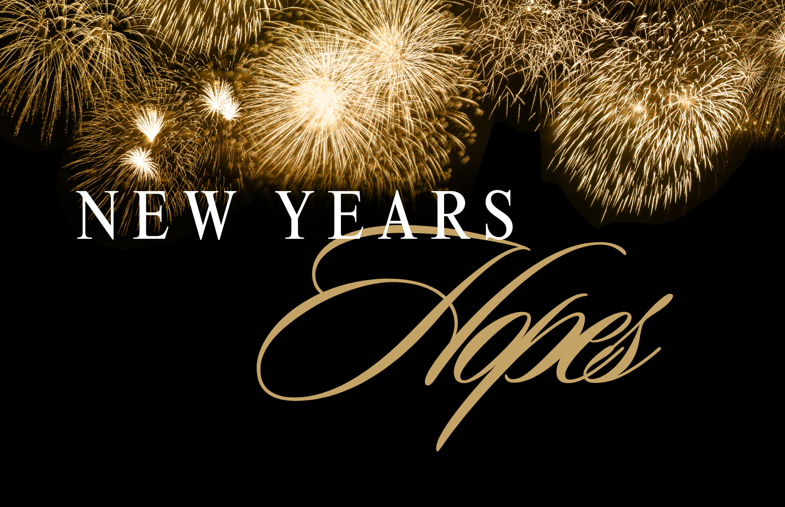 new years hopes written under fireworks