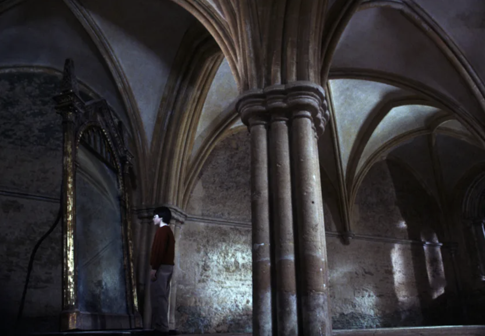 Harry Potter standing in front of Mirror of Erised
